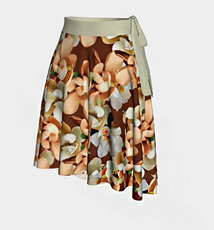 Magnolia Blooms Wrap Skirt