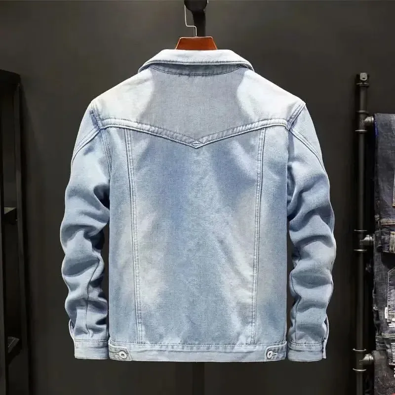 Men's Fashion Winter Denim Jacket Padded Thicker Warm Jacket Denim Top