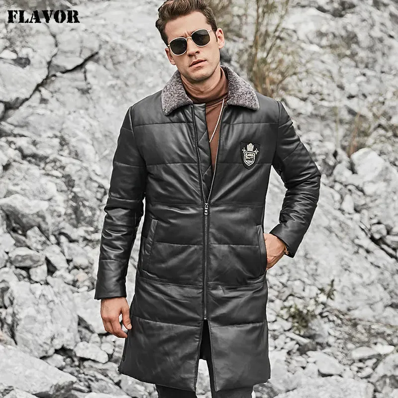 Men's Lambskin Leather Down Coat