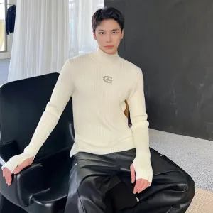 Men's Sweater Fashion Pullovers Autumn Winter Slim Male Sweter Niche Design Knit Tops Personalized Korean Style 9C2550