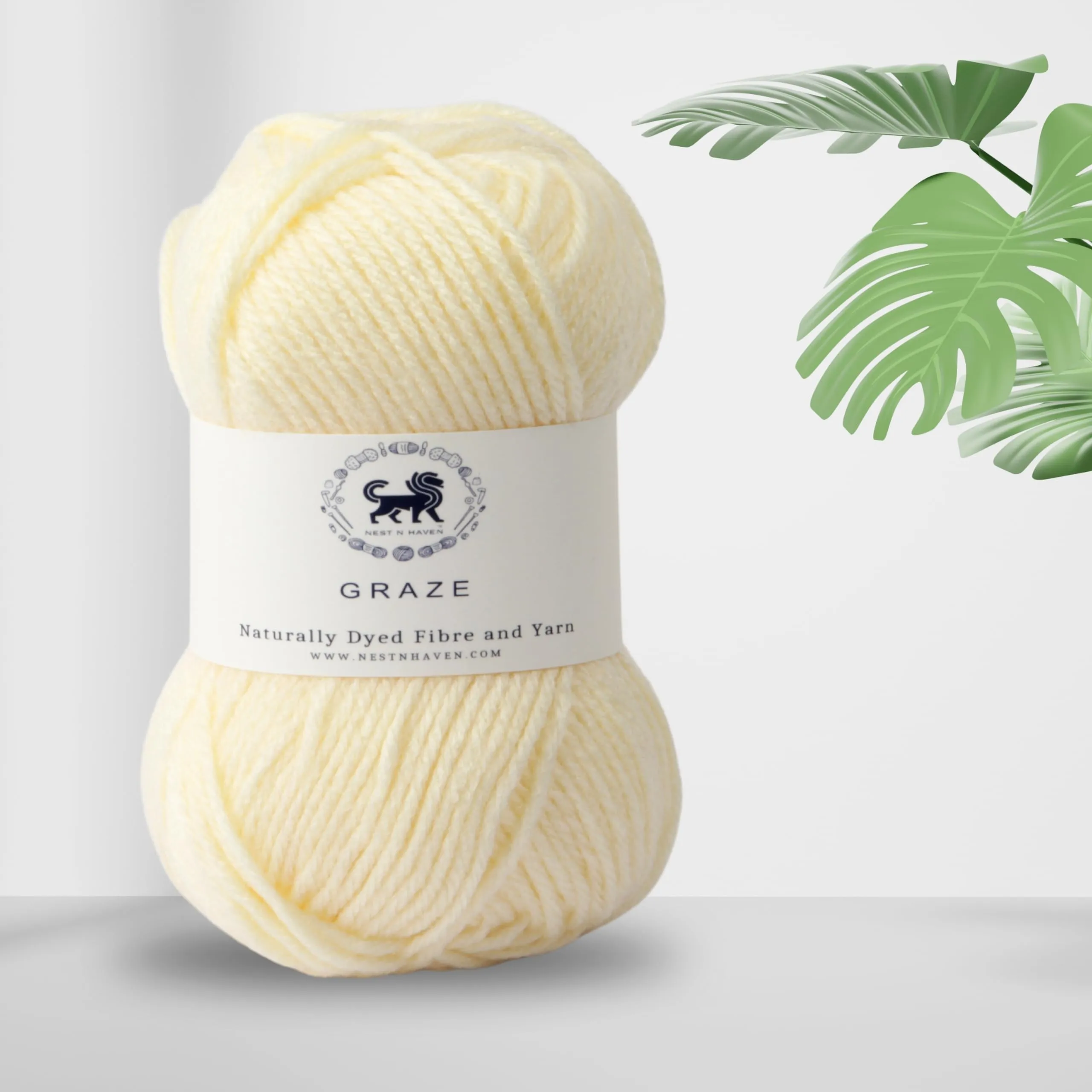 Nestnhaven Acrowools Graze Hand Knitting and Crochet Yarn 200 Grams Pack of 2 Balls - 100gms Each Shade no - NNHG001 (Cream/Off White)