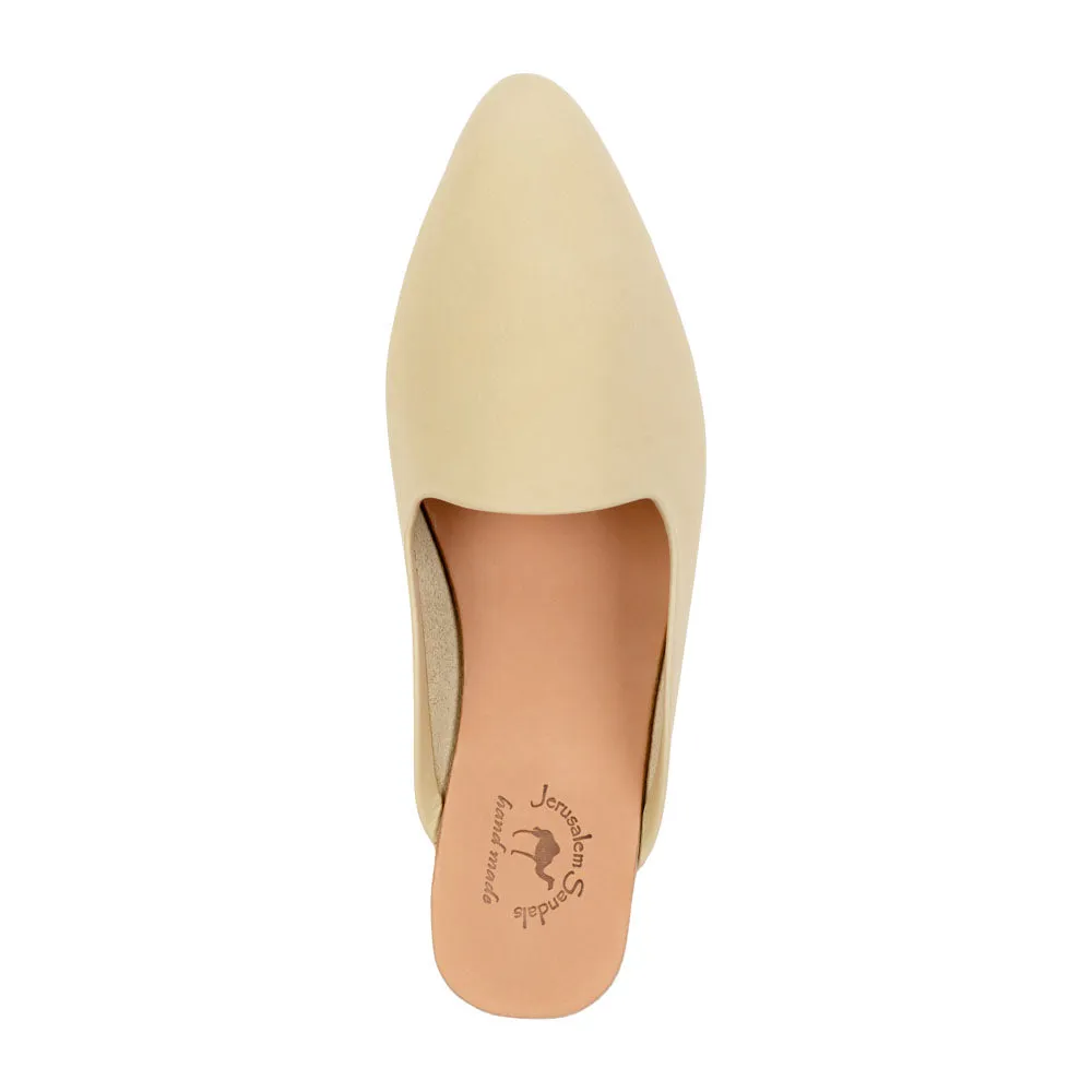 Nihi -  Pointed Toe Leather Mule | Natural