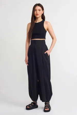 Nu High Waist Loose Trousers Black