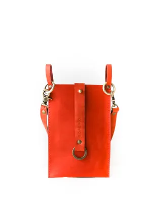 Orange Leather Phone Bag