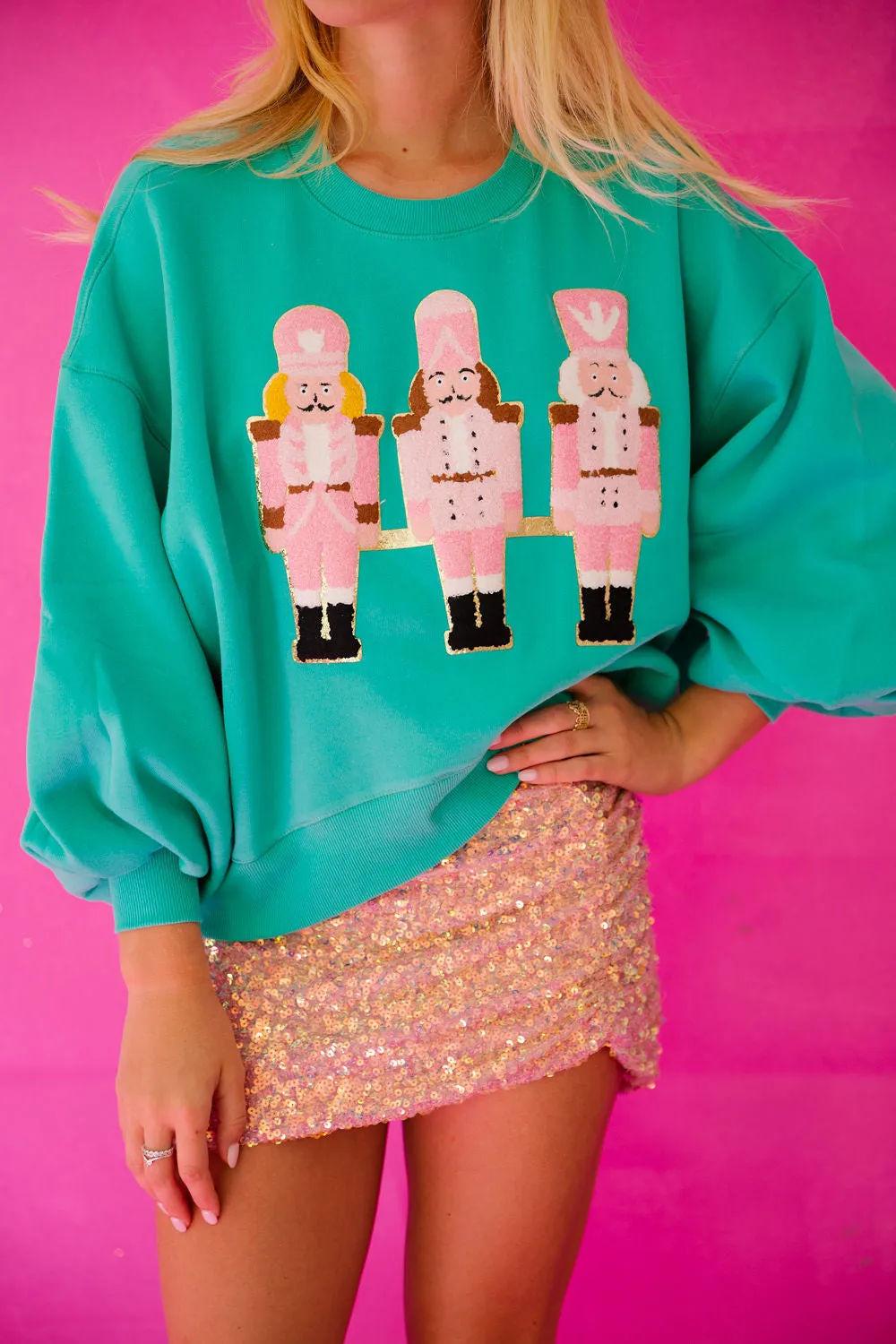 PINK TERRY NUTCRACKER PULLOVERS