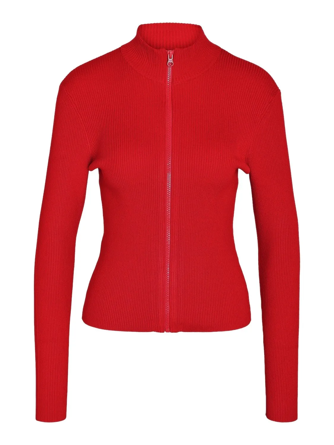 Piper High Neck Zip Knit Racing Red