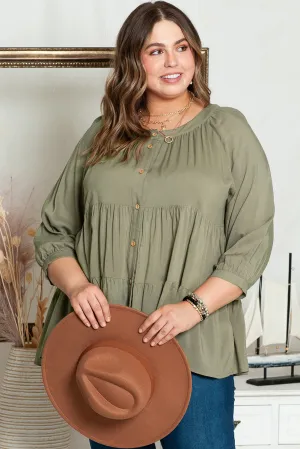 Plus Size Ruffle Tiered Shirt