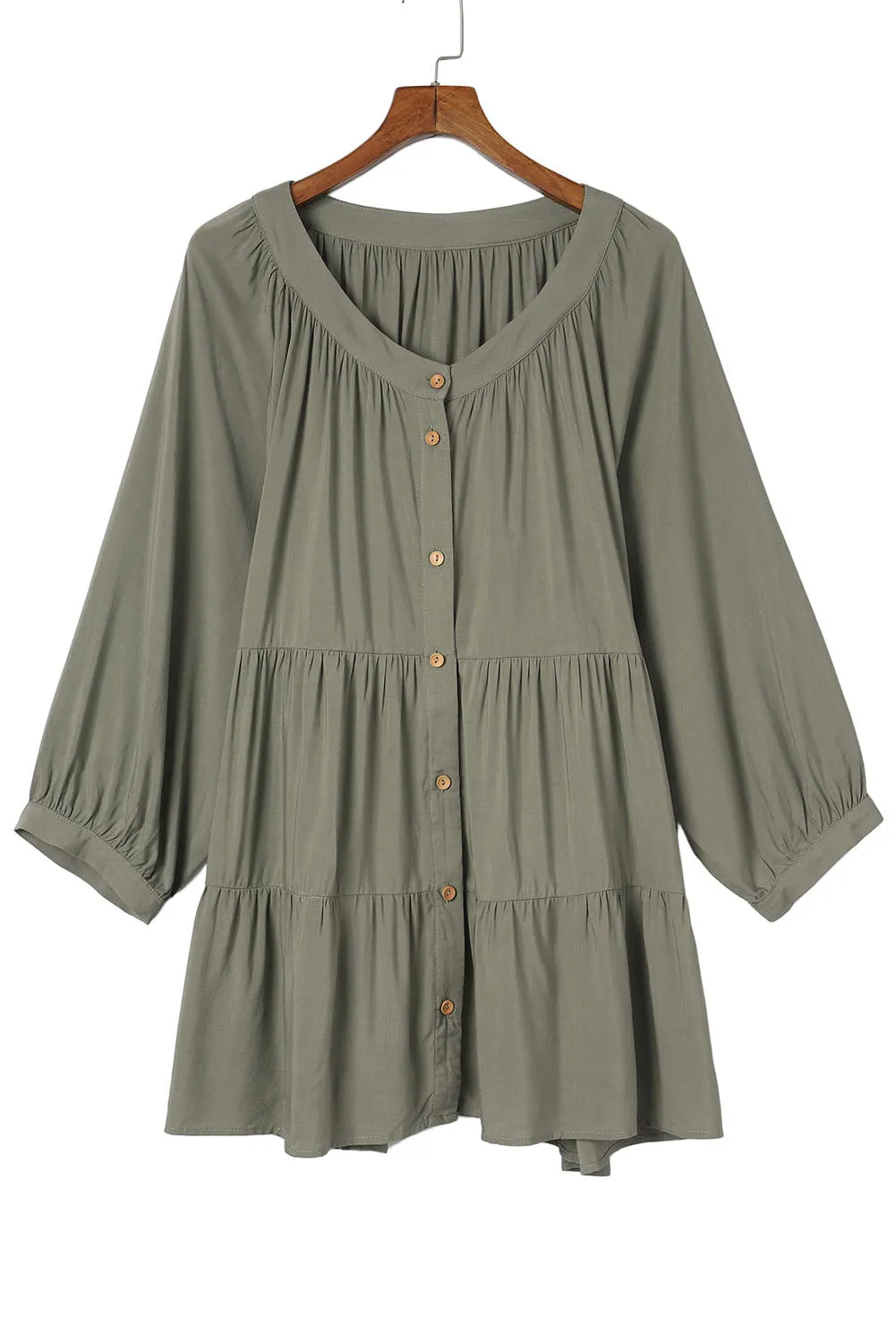 Plus Size Ruffle Tiered Shirt