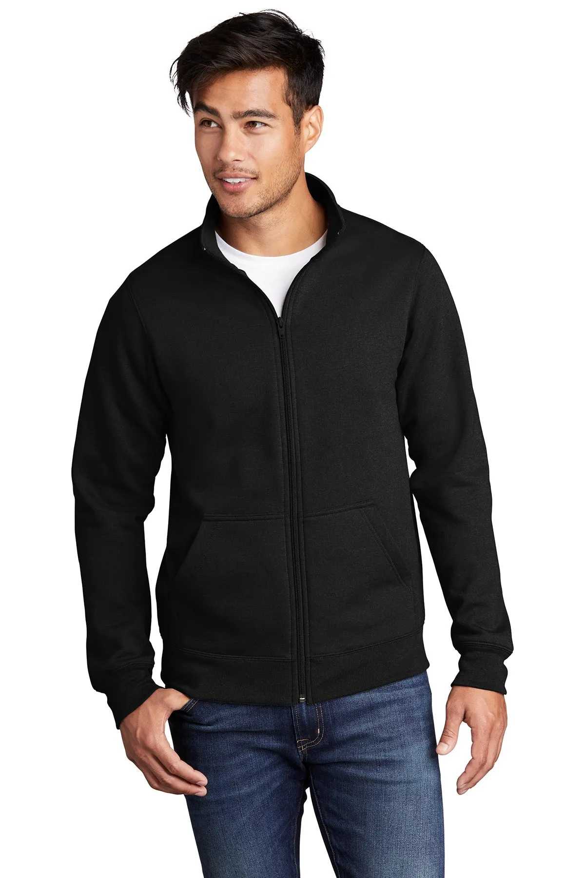 Port & Company Custom Cadet Collar Pullovers, Jet Black