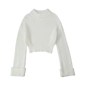 Pre Order: Turtleneck Slim Fit Long Sleeved Solid Knitted Sweater