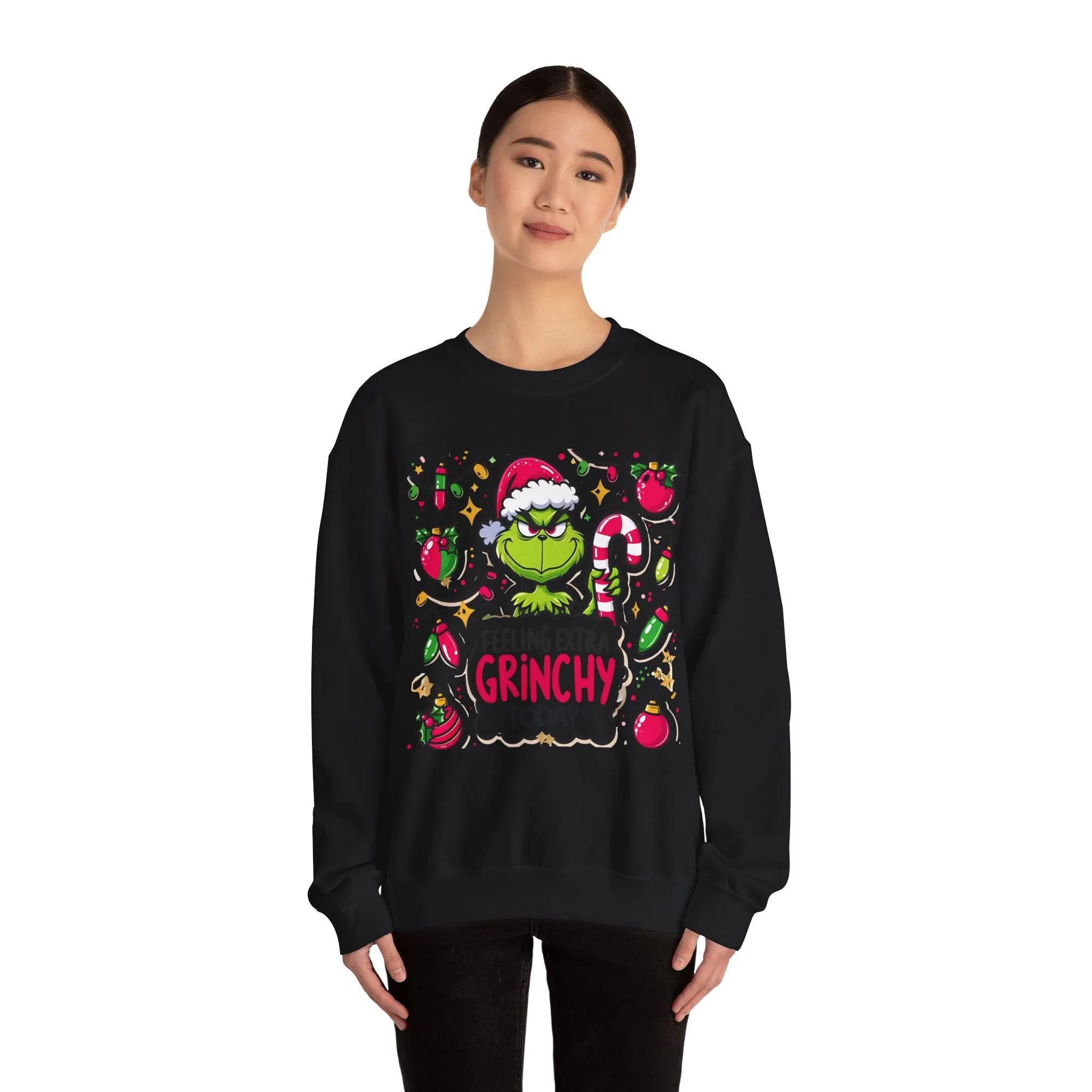 Princess Grace Feeling Extra Grinchy Crewneck Sweatshirt  Merry Holiday Humor Sweater