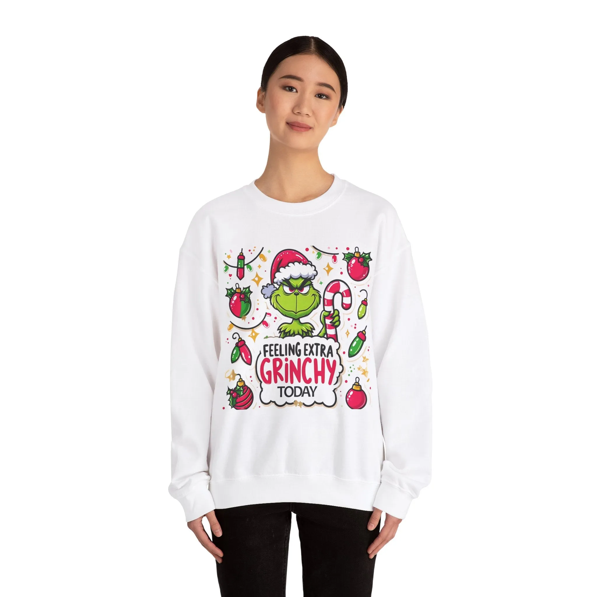 Princess Grace Feeling Extra Grinchy Crewneck Sweatshirt  Merry Holiday Humor Sweater