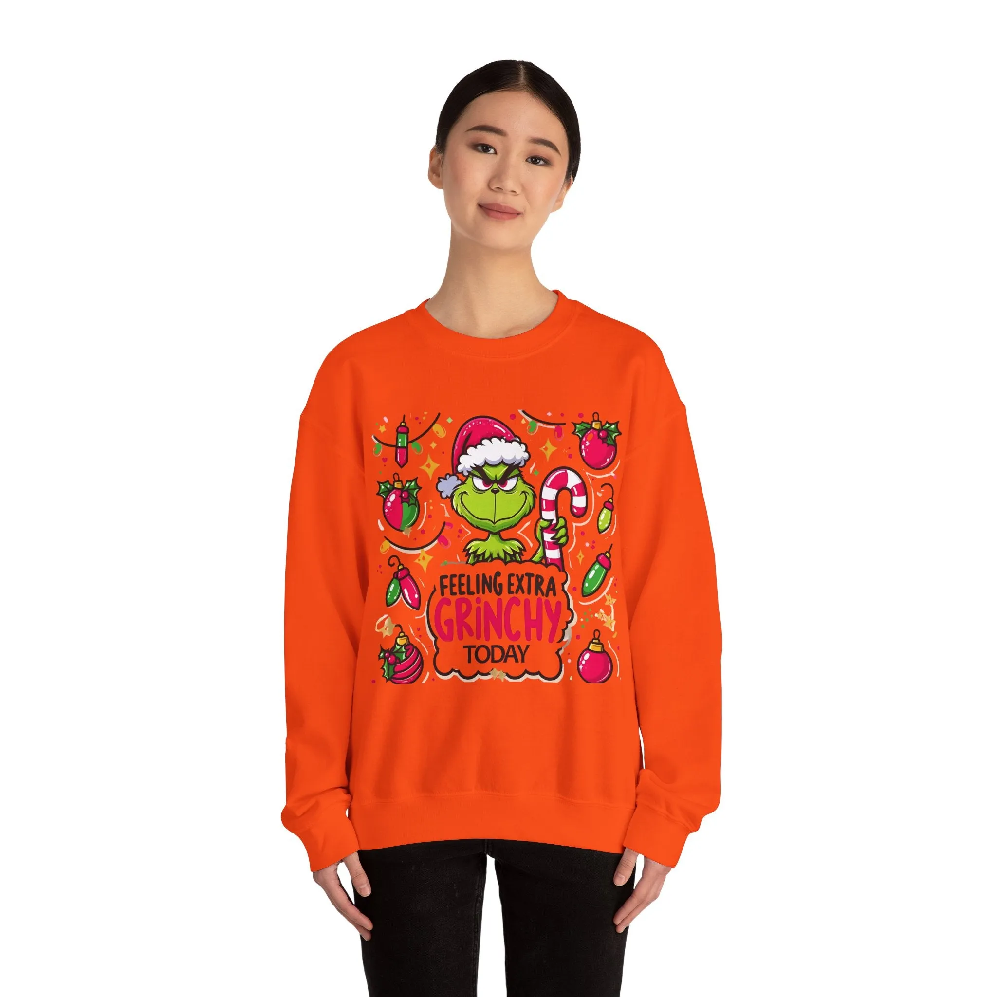 Princess Grace Feeling Extra Grinchy Crewneck Sweatshirt  Merry Holiday Humor Sweater