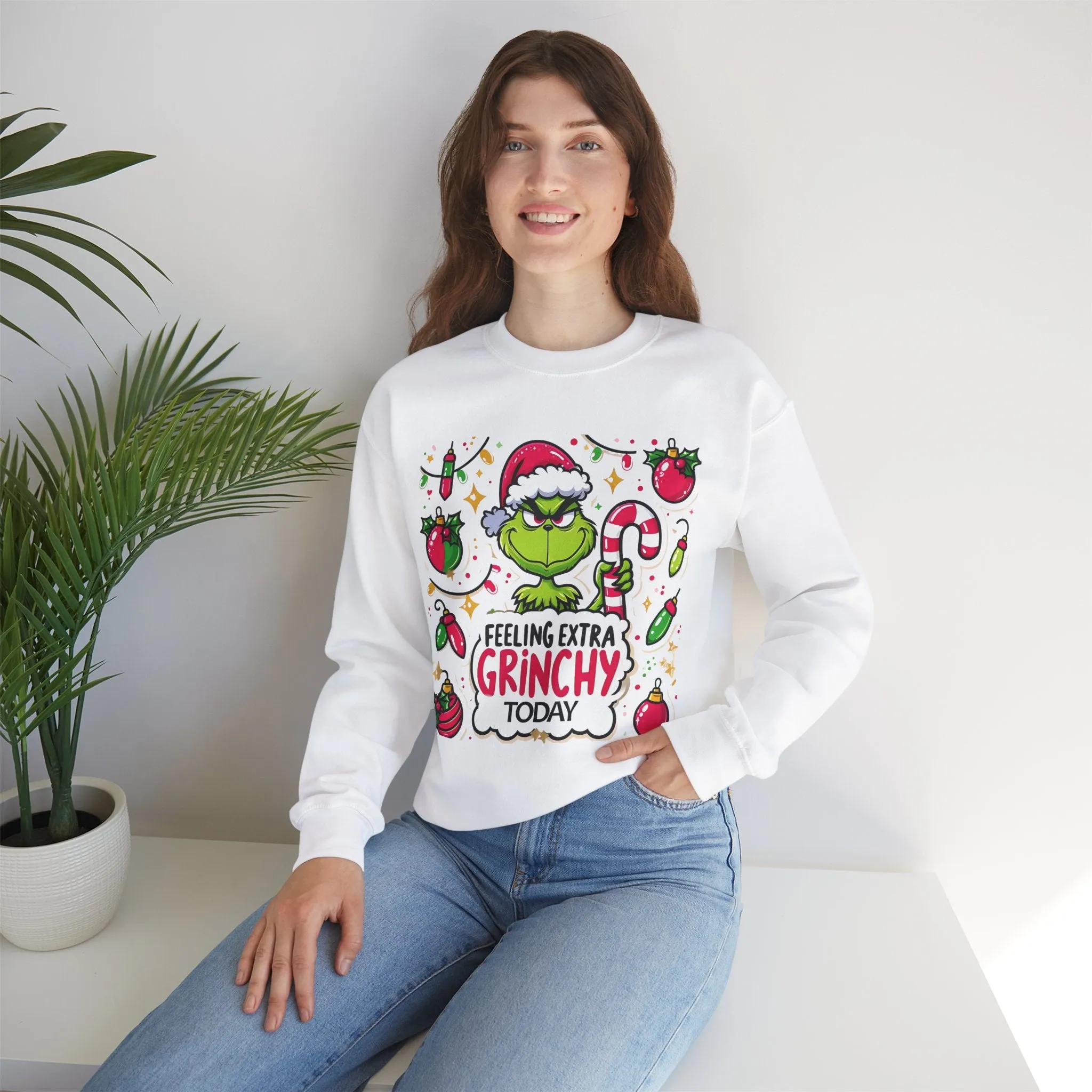 Princess Grace Feeling Extra Grinchy Crewneck Sweatshirt  Merry Holiday Humor Sweater