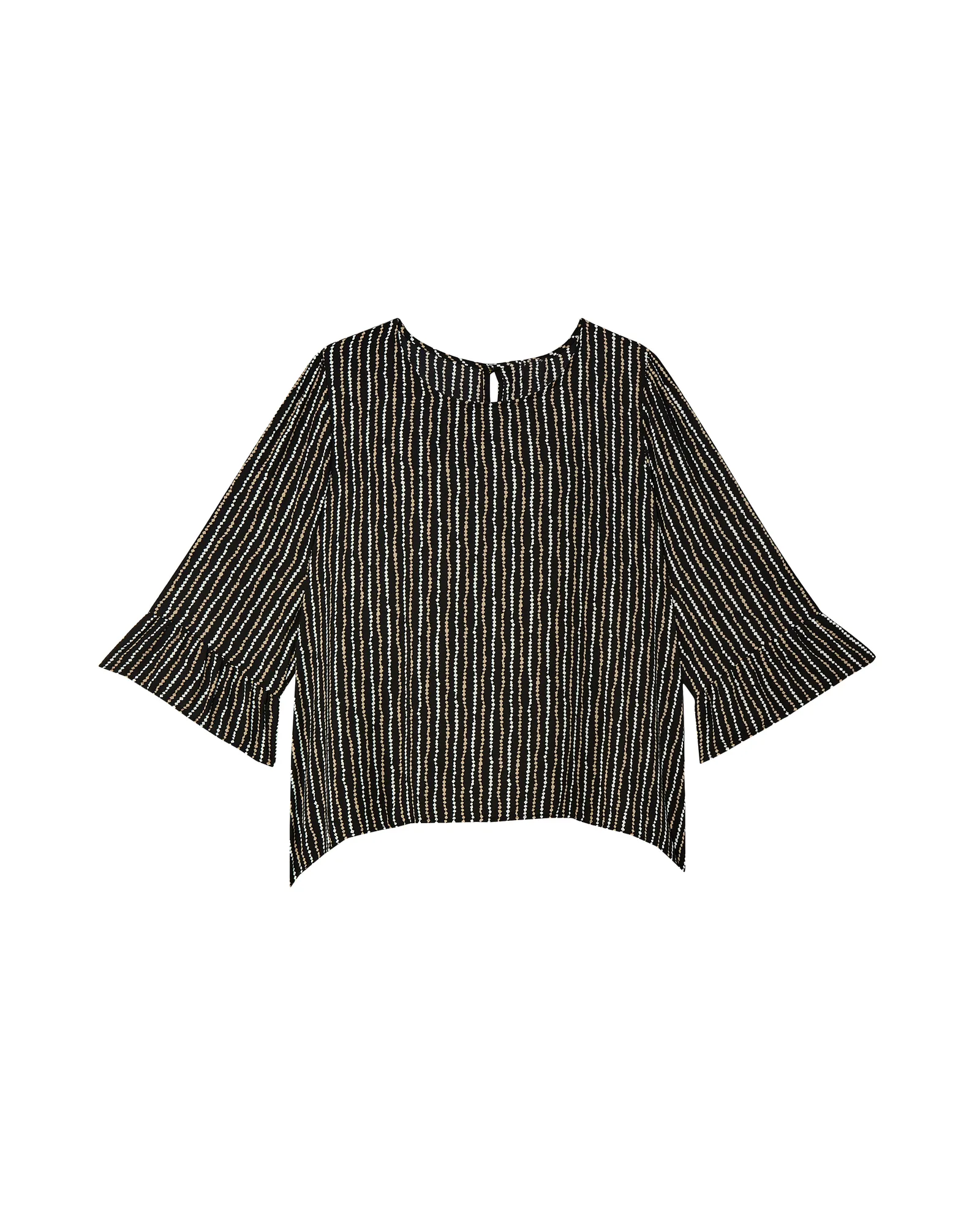 Ruah Flared Sleeve Blouse | Black / White