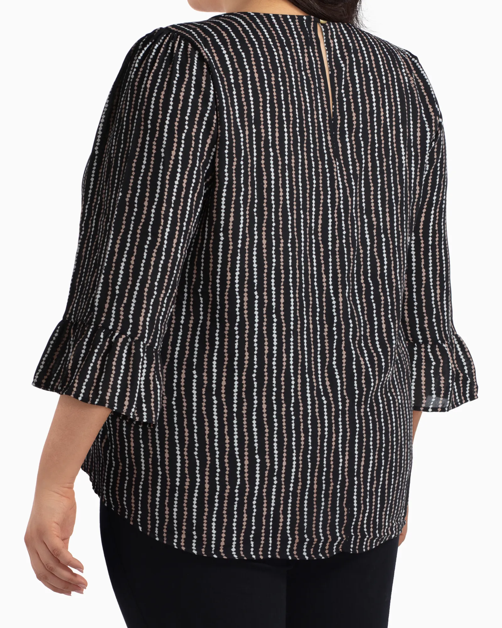 Ruah Flared Sleeve Blouse | Black / White