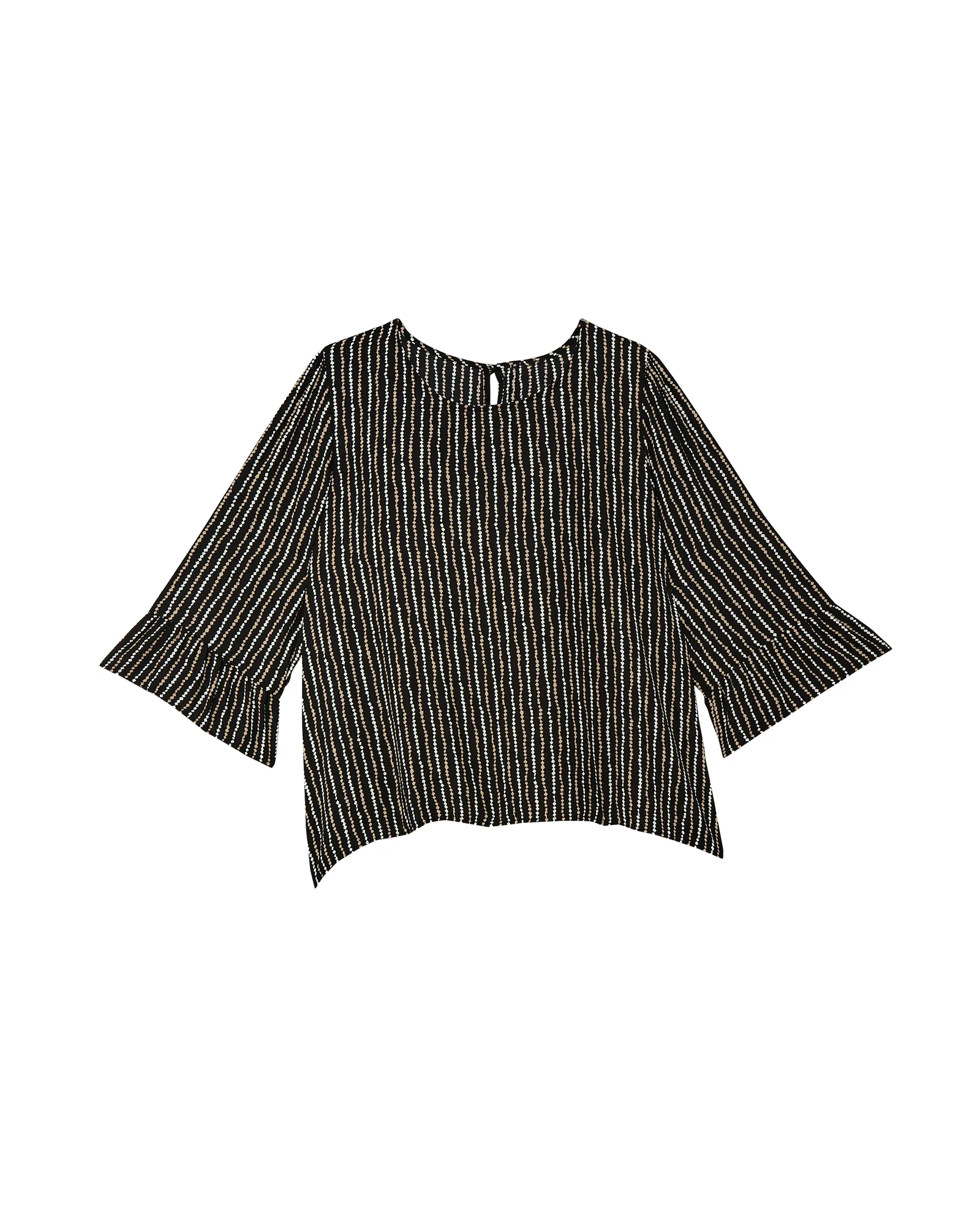 Ruah Flared Sleeve Blouse | Black / White