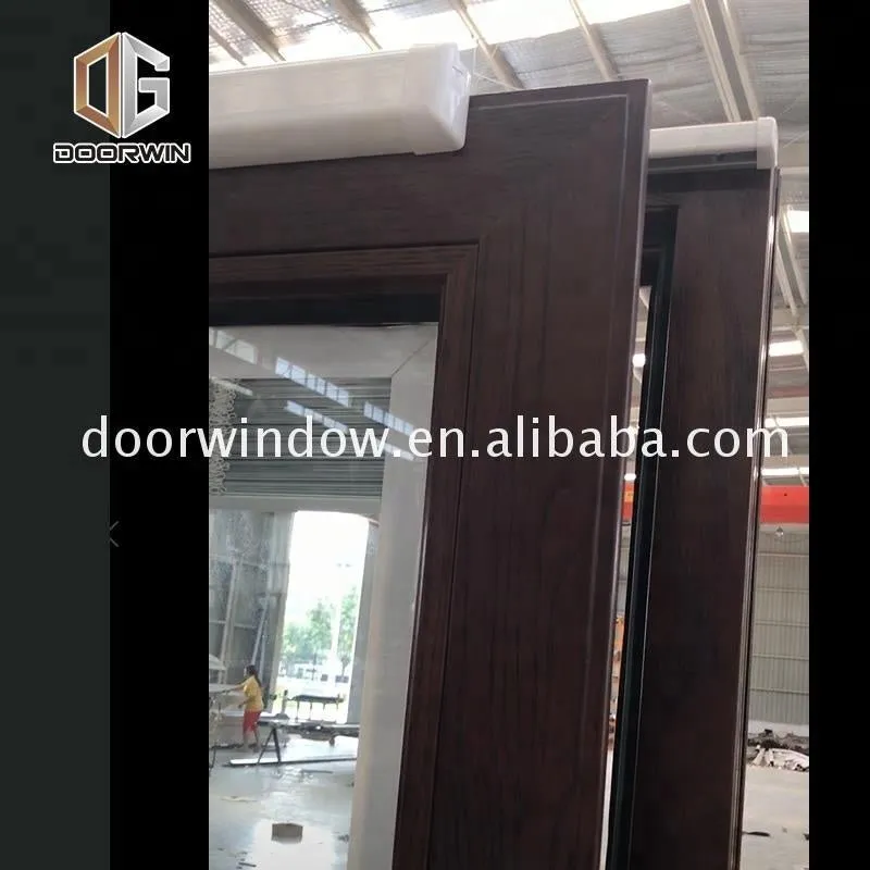 Shutter design wooden sliding door by Doorwin on Alibaba