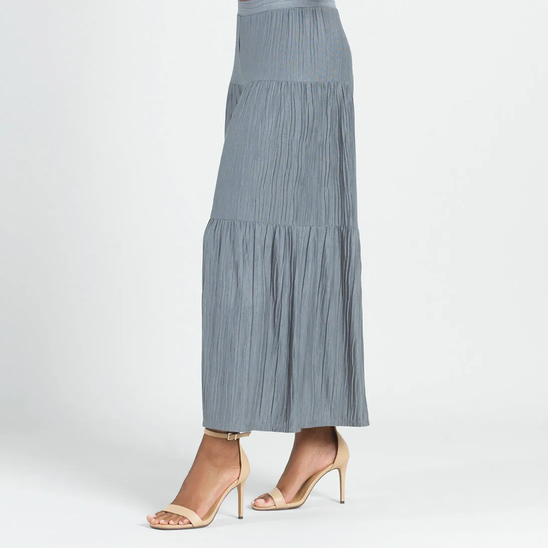 Soft Pleat Knit - Tiered Skirt-Pant - Olive