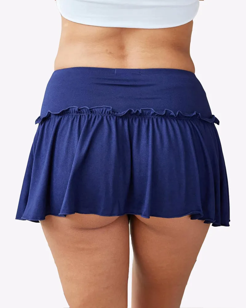 Solid Ruffle Lingerie Mini Skirt Short Skirts