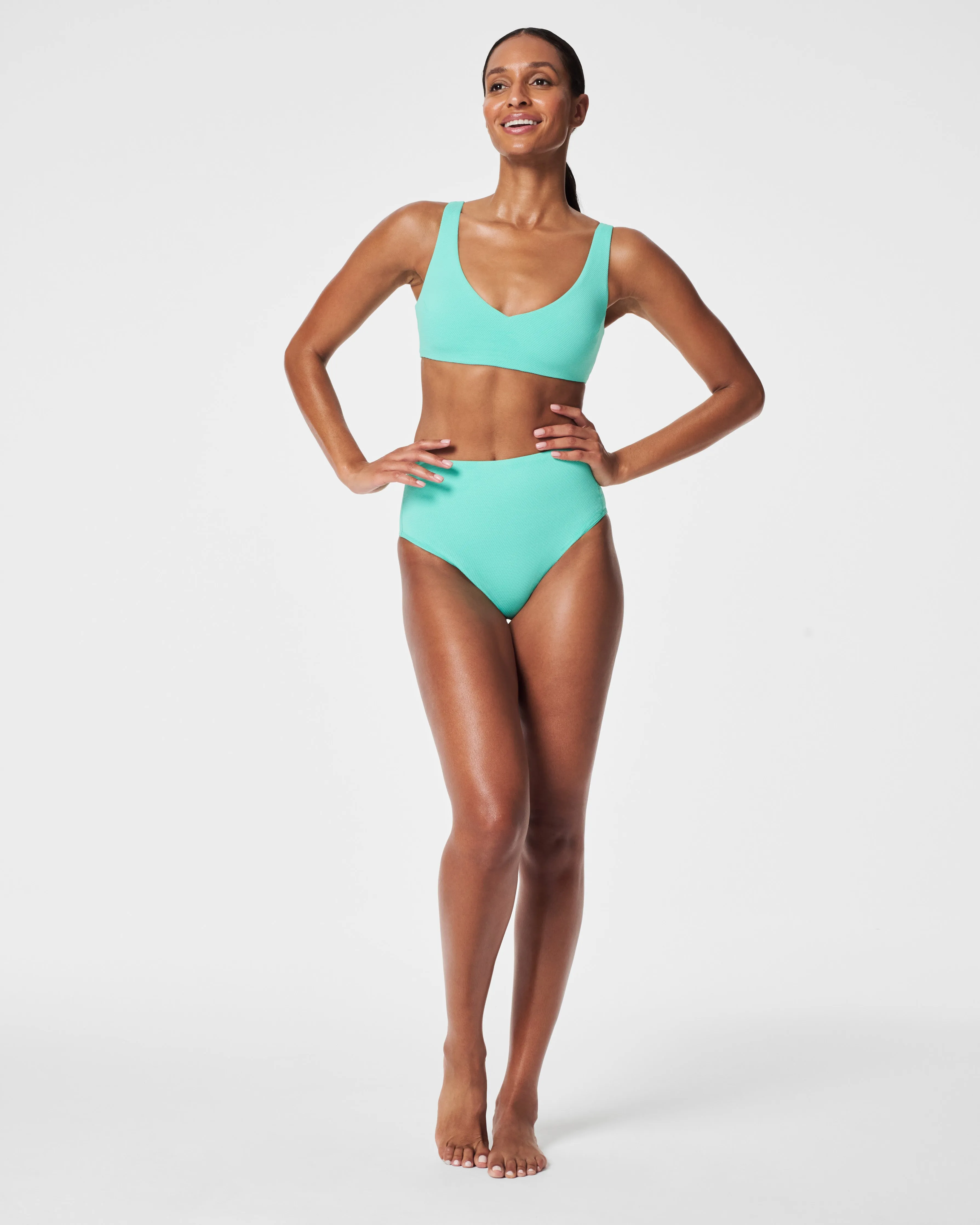 SPANXshape™ Swim Pique Plunge Bikini Top