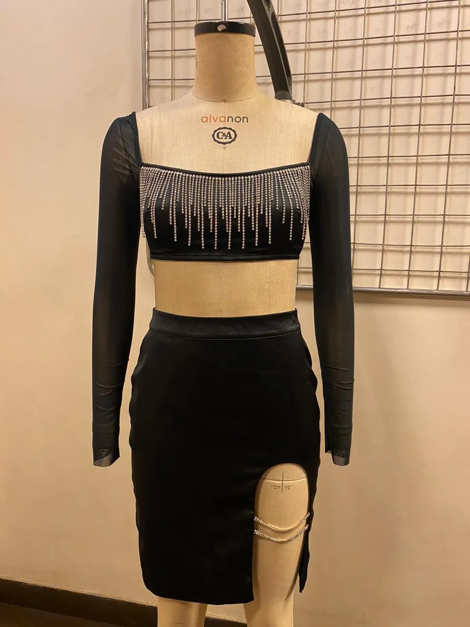 Sydney Black Rhinestone Top