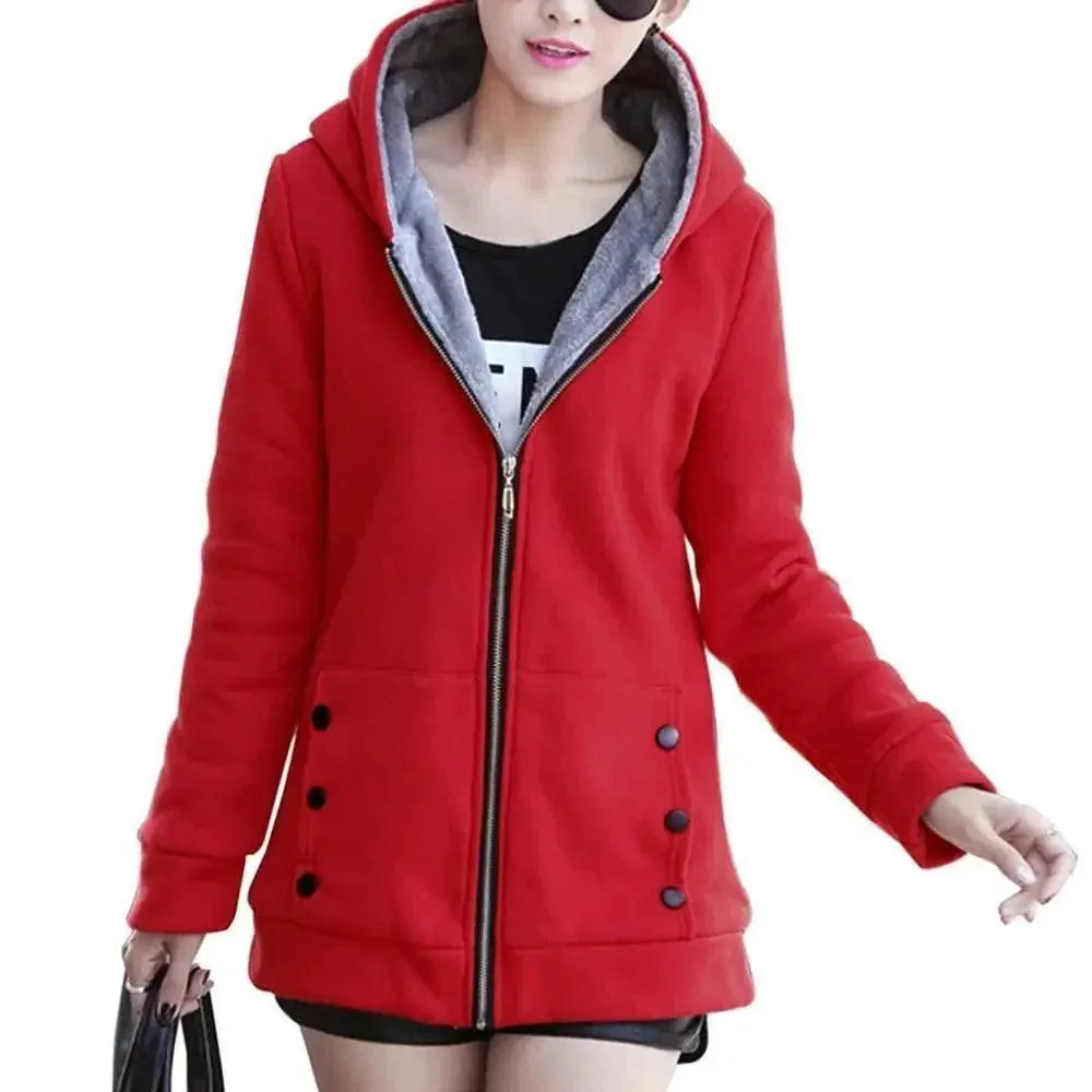 Thick Warm Cardigan Sweater Hooded Jacket