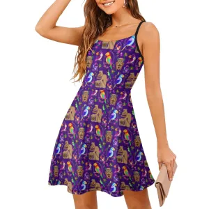 Tiki Plays The Drums Women's Sling Short Dress