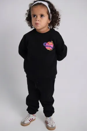 Unisex "Center Of My Universe" Black Long-Sleeved Sweatshirt