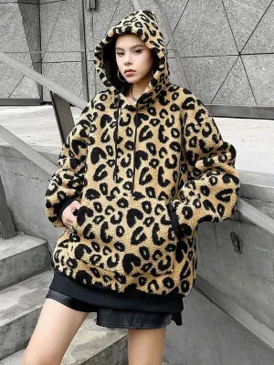 Wenkouban-Winter outfits Christmas Black Friday Cozy Animal Print Pocket Sweatshirt Hooded Jacket