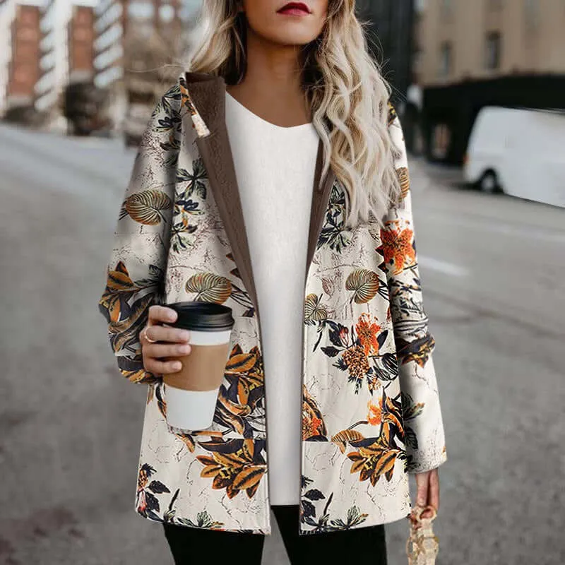 Winter Luxe: Hooded Long Sleeve Vintage Coat