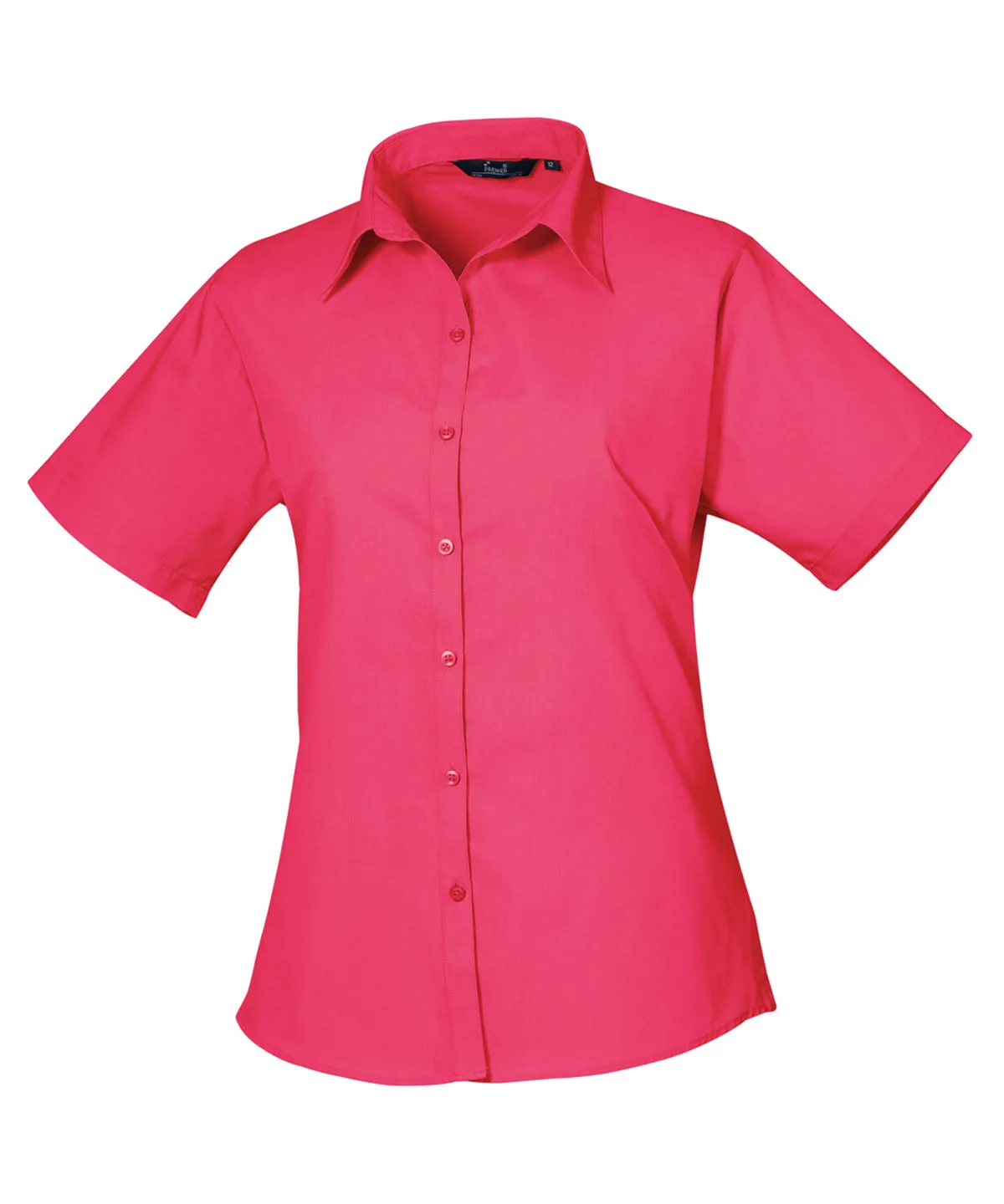 Womens short sleeve poplin blouse | Hot Pink