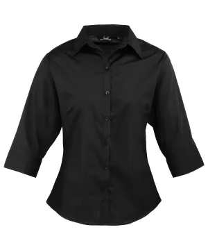 Womens  sleeve poplin blouse | Black