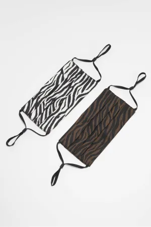 Zebra Print Pleated Mask 2 Pack